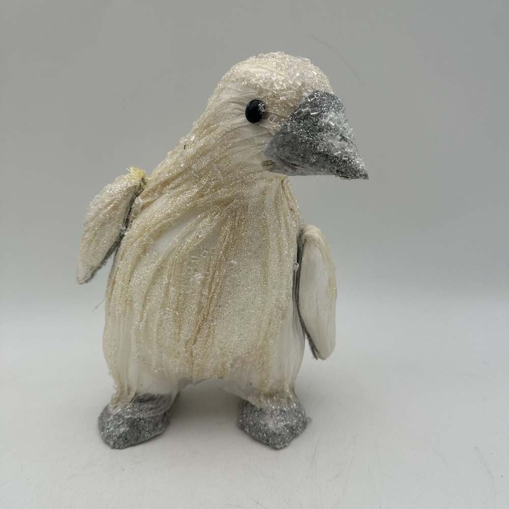 Pier 1 Penguin Sisal Straw Winter Woodlands Decorations Holidays 9"